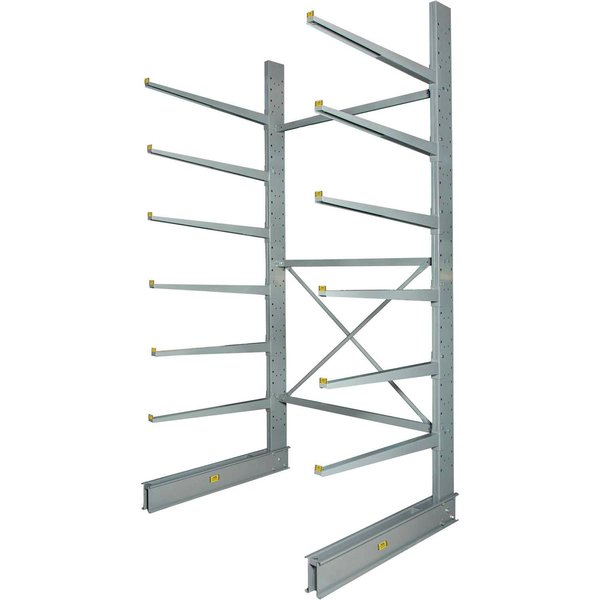 Global Industrial Single Sided Heavy Duty Cantilever Rack Starter, 72inWx58inDx144inH 320825